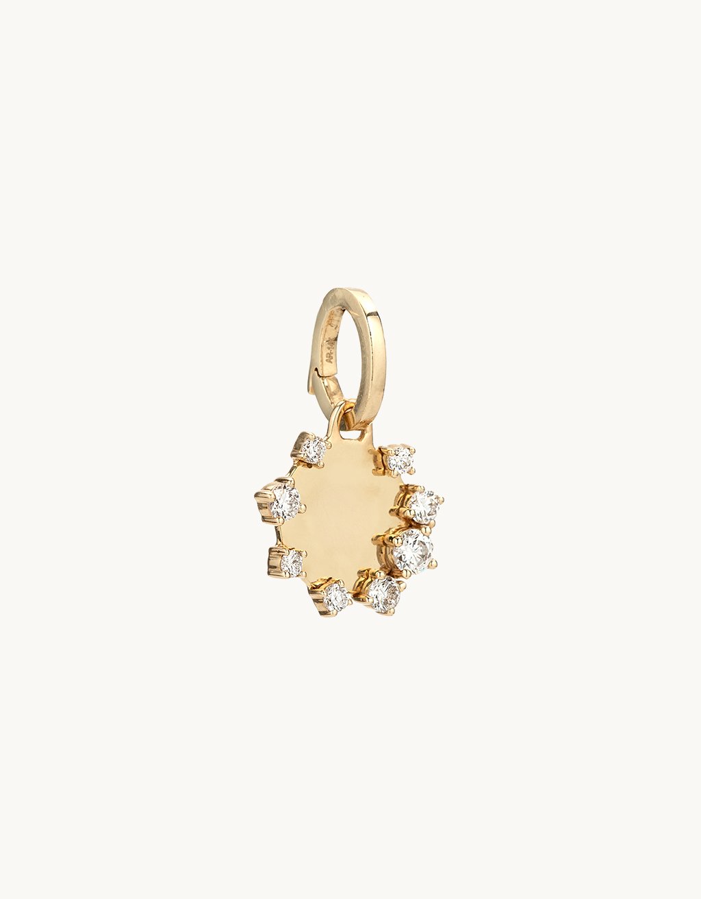 adina reyter Diamond Round Dog Tag Hinged Charm