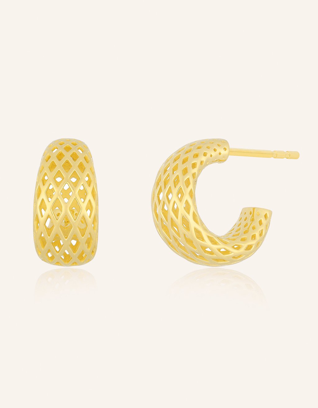 ef collection woven gold jumbo dome huggie earrings