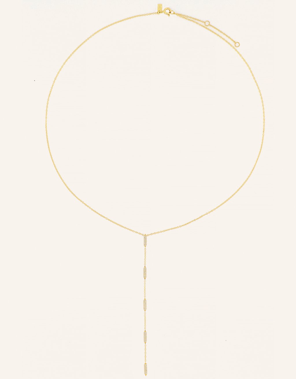 ef collection pave diamond lariat necklace