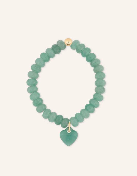 kate collins green onyx heart charm bracelet