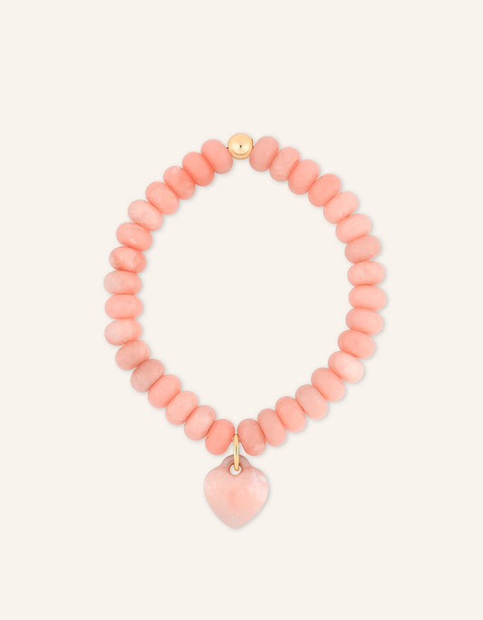 kate collins pink opal heart charm bracelet