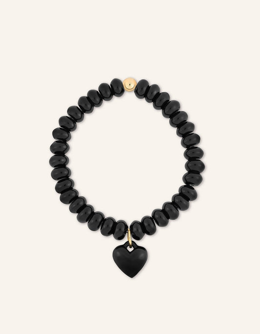 kate collins black onyx heart charm bracelet