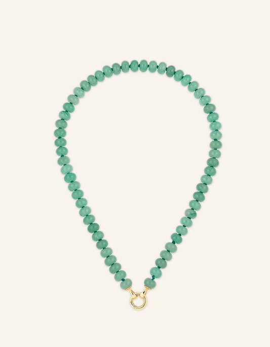 kate collins green aventurine rondelle bead necklace