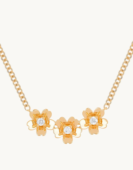 ef collection triple mini Cherry Blossom Necklace
