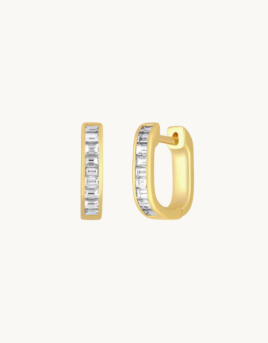 ef collection diamond baguette jumbo lola huggie earring