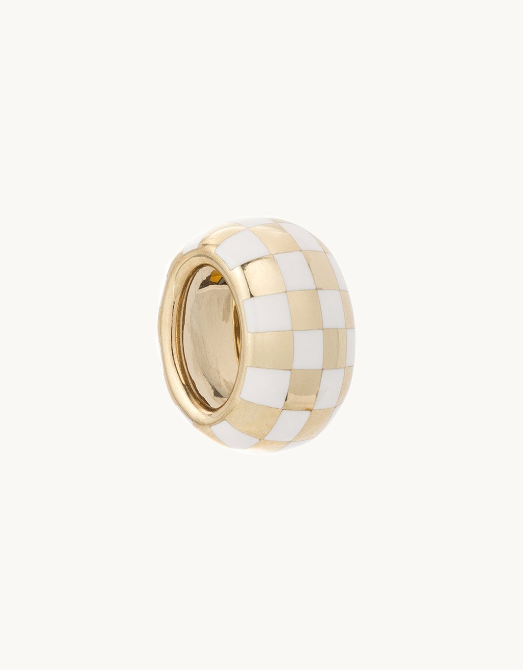 adina reyter White Ceramic Checkerboard Big Bead