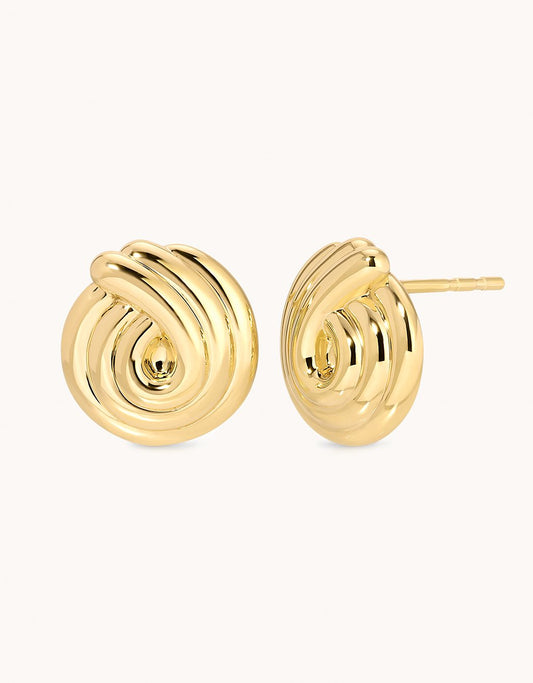 EF Collection Gold Swirl Stud Earrings