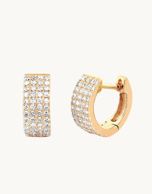 EF Collection Diamond Jumbo Mini Huggie Earrings