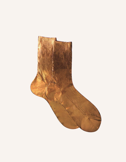 maria la rosa metallic silk socks
