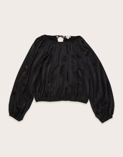 silk charmeuse balloon blouse