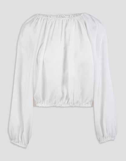 silk balloon blouse
