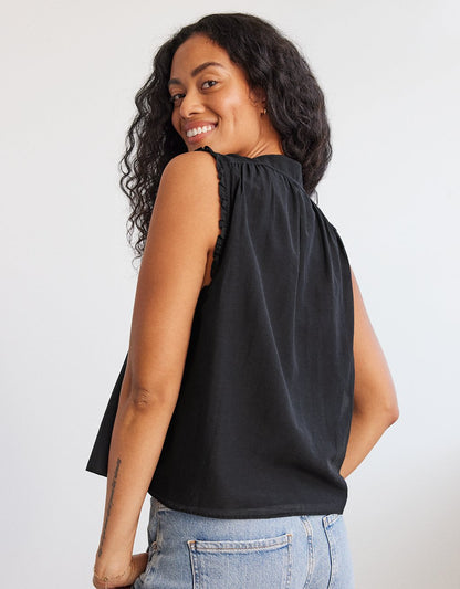 cotton silk voile top