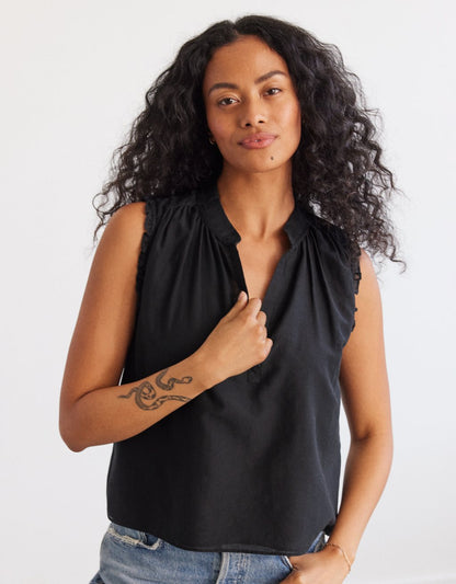 cotton silk voile top