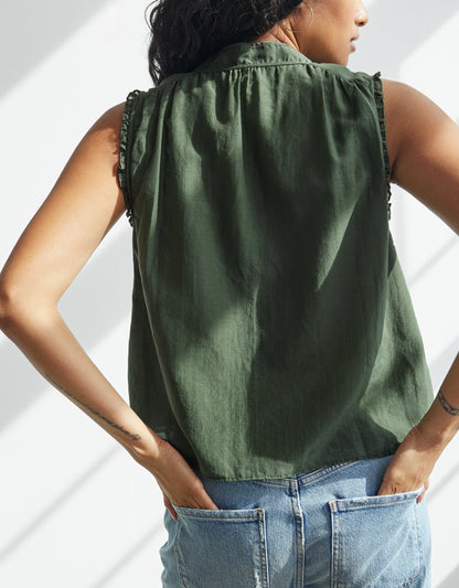 cotton silk voile top