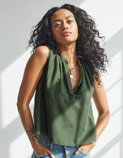 cotton silk voile top