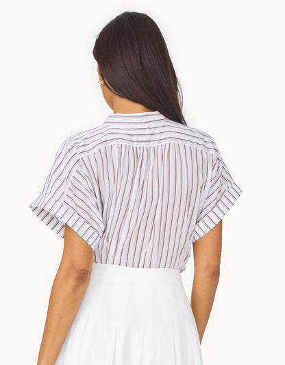 cotton silk popover top
