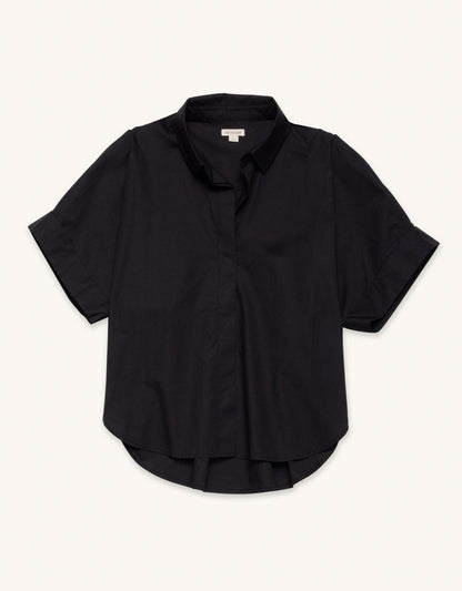 poplin short sleeve button down shirt