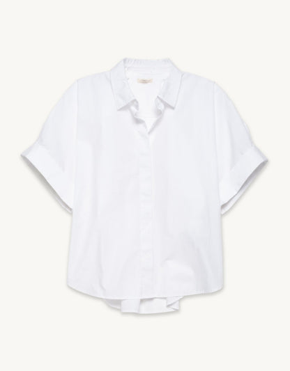 poplin short sleeve button down shirt