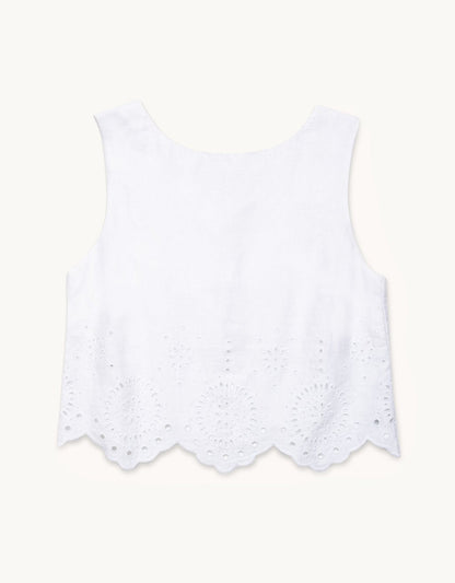 embroidered linen tank