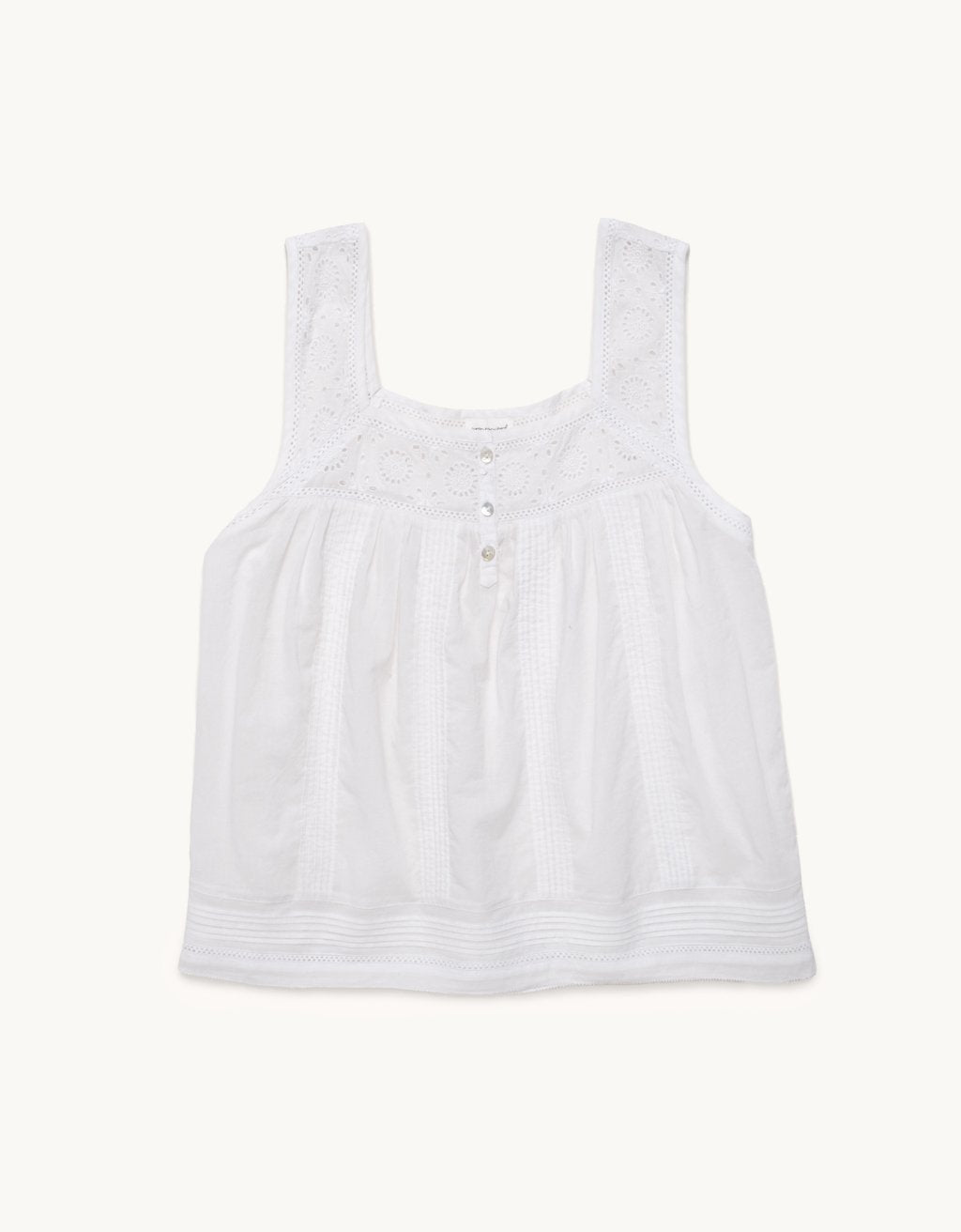 embroidered cotton voile tank