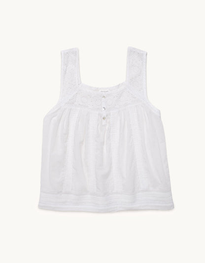 embroidered cotton voile tank