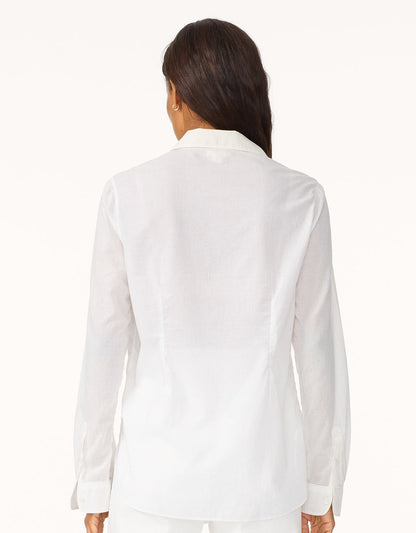 shrunken tuxedo voile shirt