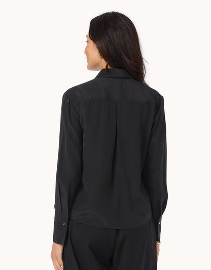 Silk Crepe De Chine Button Down Shirt