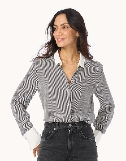 Silk Viscose Button Down Shirt