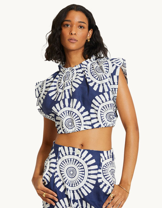Lemlem Muna Ruched Crop Top