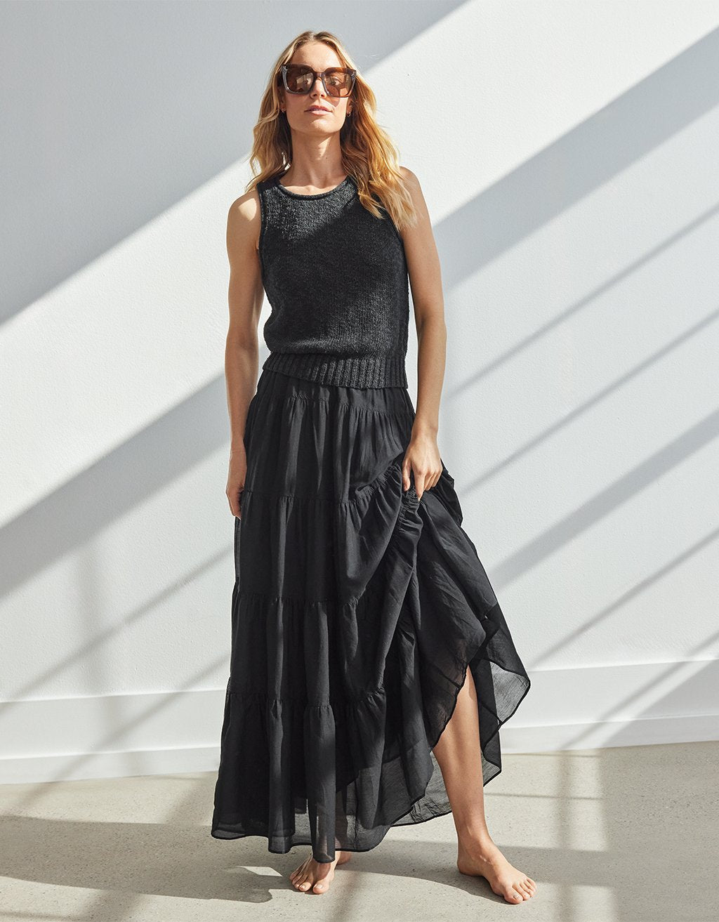 cotton linen beach tank