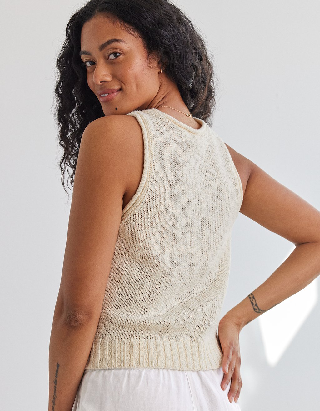 cotton linen beach tank