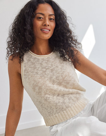 cotton linen beach tank