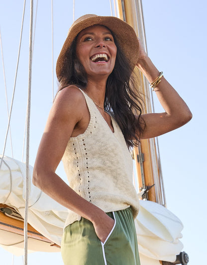 cotton linen beach tank