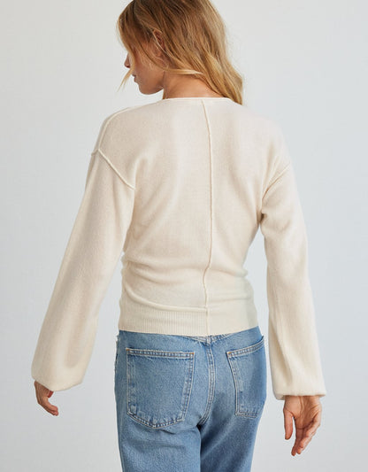 cashmere tie waist sweater
