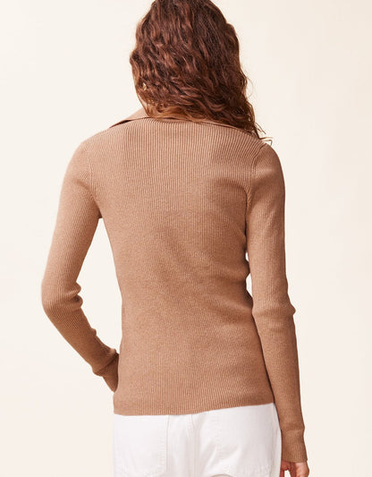 fine gauge polo sweater