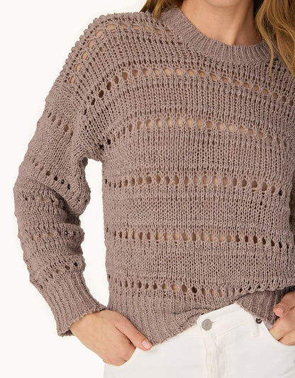 organic cotton open stitch sweater
