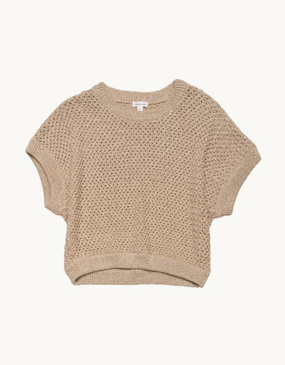 open stitch shimmer sweater