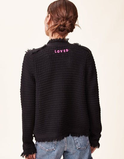 kerri rosenthal beau-lero fringe cardigan