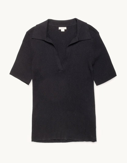 organic cotton cashmere polo sweater