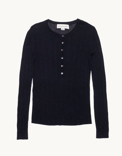 Recycled Silk Ribbed Henley