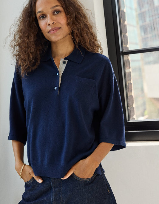Merino Wool Short Sleeve Polo