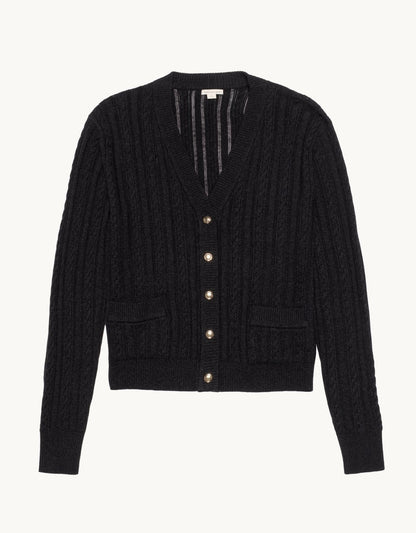 Wool Silk Cable Cardigan