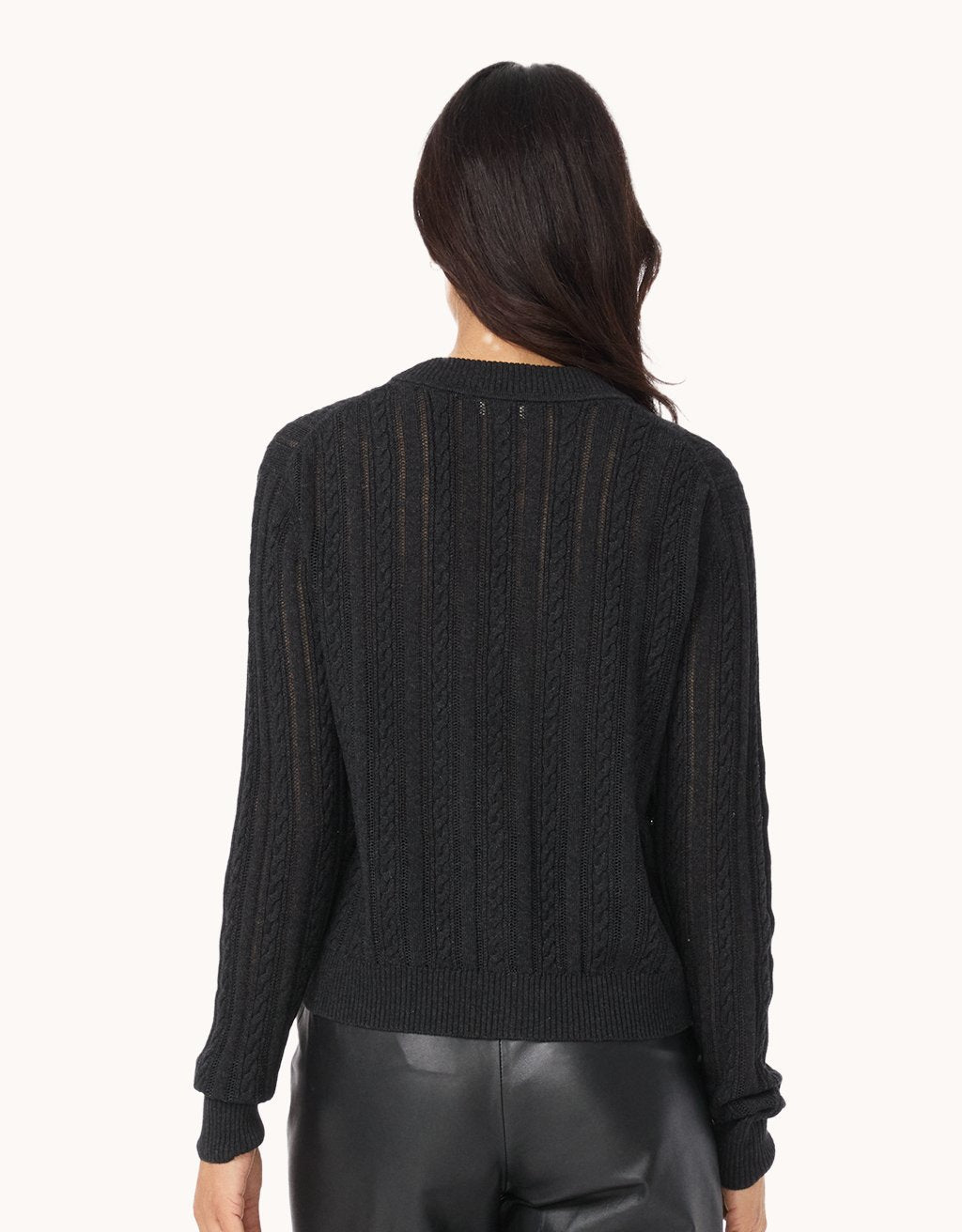 Wool Silk Cable Cardigan