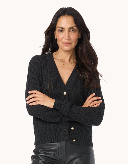Wool Silk Cable Cardigan