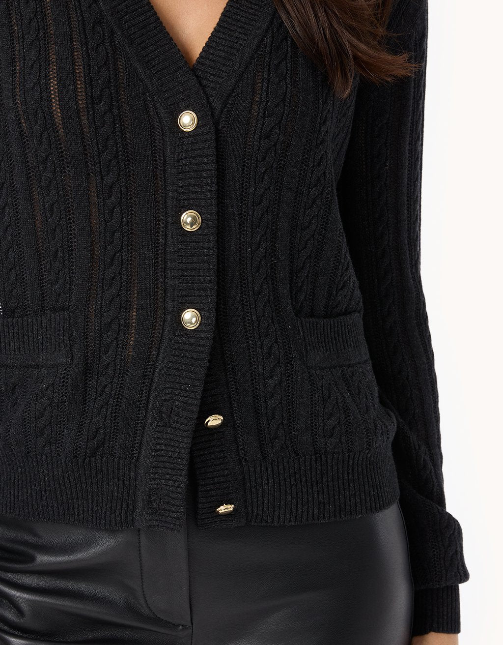 Wool Silk Cable Cardigan