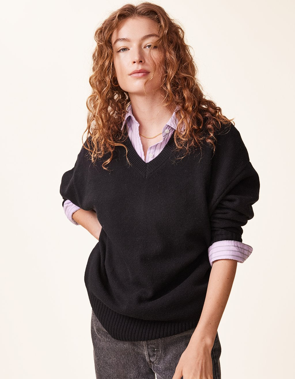 cashmere v neck pullover sweater