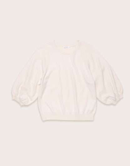 cashmere puff sleeve sweater