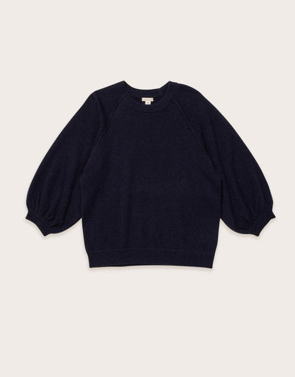 cashmere puff sleeve sweater
