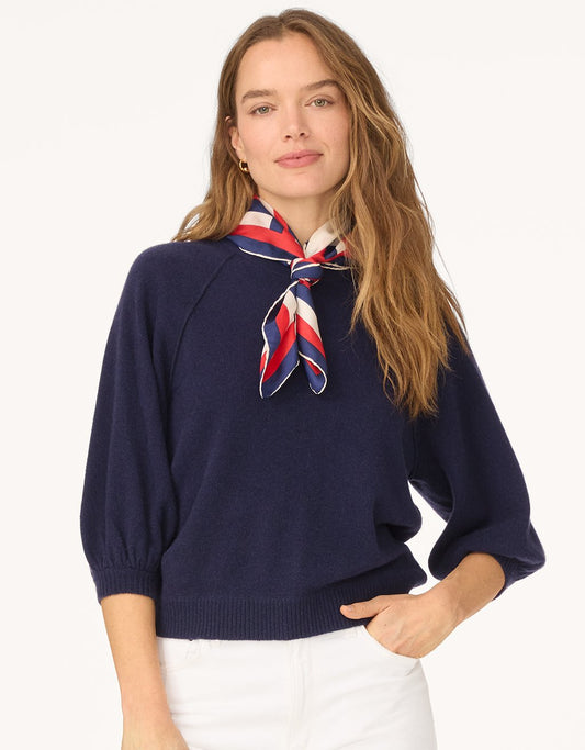 cashmere puff sleeve sweater