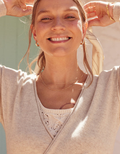 cashmere tie waist sweater